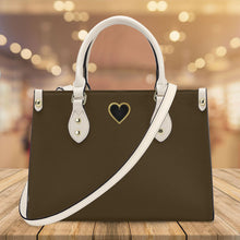 Load image into Gallery viewer, Ti Amo I love you - Exclusive Brand - Cafe Noir - Luxury Womens PU Tote Bag - Cream Straps
