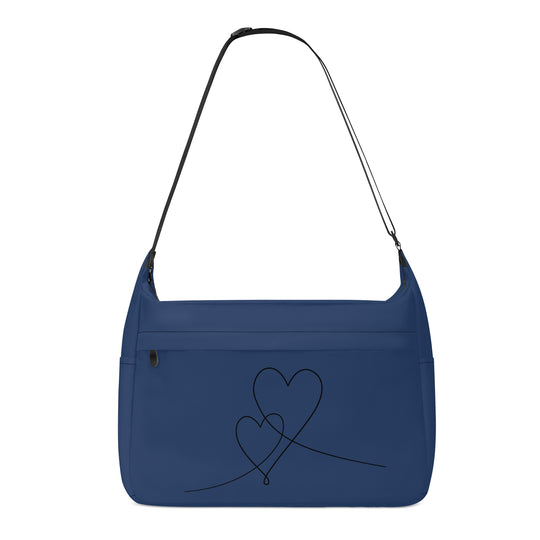 Ti Amo I love you - Exclusive Brand - Dark Blueberry - Double Script Heart - Journey Computer Shoulder Bag