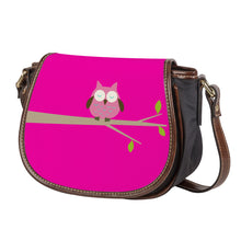 Load image into Gallery viewer, Ti Amo I love you - Exclusive Brand  - Hollywood Cerise - Owl -  Saddle Bag
