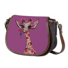 Load image into Gallery viewer, Ti Amo I love you - Exclusive Brand - Cannon Pink - Giraffe- Saddle Bag
