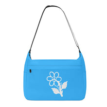 Load image into Gallery viewer, Ti Amo I love you - Exclusive Brand  - Medium Cyan Blue - White Daisy -  Journey Computer Shoulder Bag
