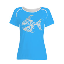 Load image into Gallery viewer, Ti Amo I love you -  Exclusive Brand - Medium Cyan Blue -  Angry Fish - Women&#39;s T shirt
