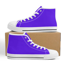 Load image into Gallery viewer, Ti Amo I love you - Exclusive Brand - Dark Purple- High-Top Canvas Shoes ⁶- White Soles
