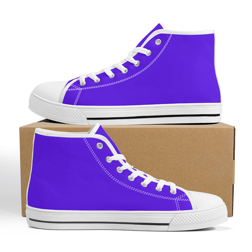 Ti Amo I love you - Exclusive Brand - Dark Purple- High-Top Canvas Shoes ⁶- White Soles