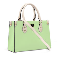 Load image into Gallery viewer, Ti Amo I love you - Exclusive Brand - Pixie Green - Luxury Womens PU Tote Bag - Cream Straps
