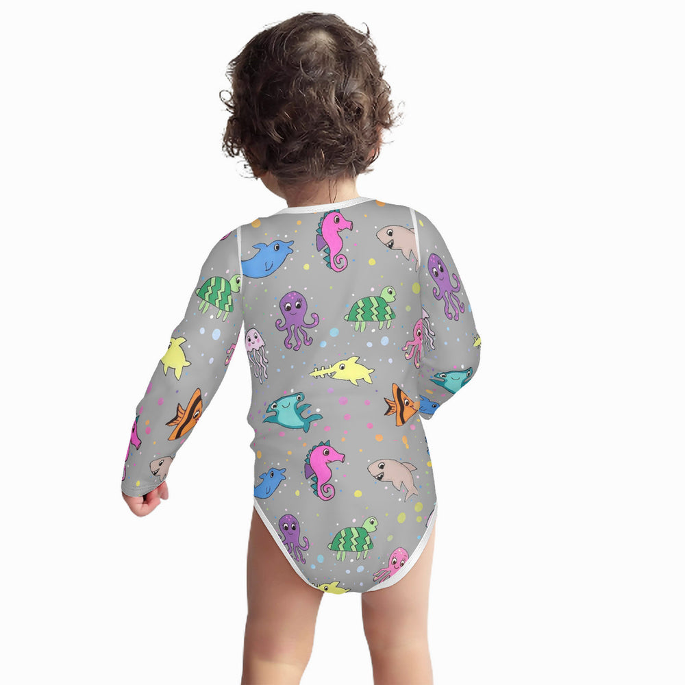 Ti Amo I love you - Exclusive Brand - Silver Chalice - Sea Creatures -  Baby Long-Sleeve Bodysuit