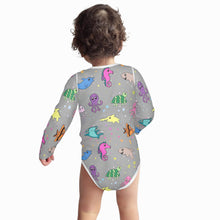 Load image into Gallery viewer, Ti Amo I love you - Exclusive Brand - Silver Chalice - Sea Creatures -  Baby Long-Sleeve Bodysuit
