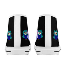 Load image into Gallery viewer, Ti Amo I love you  - Exclusive Brand - Black - 3 Owls - High-Top Canvas Shoes - White
