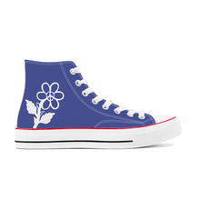 Load image into Gallery viewer, Ti Amo I love you - Exclusive Brand - Victoria - White Daisy - High Top Canvas Shoes - White  Soles
