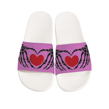 Load image into Gallery viewer, Ti Amo I love you - Exclusive Brand - Hopbush - Skeleton Hands with Heart -  Slide Sandals - White Soles
