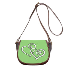 Load image into Gallery viewer, Ti Amo I love you - Exclusive Brand - Feijoa - Double White Heart - Saddle Bag
