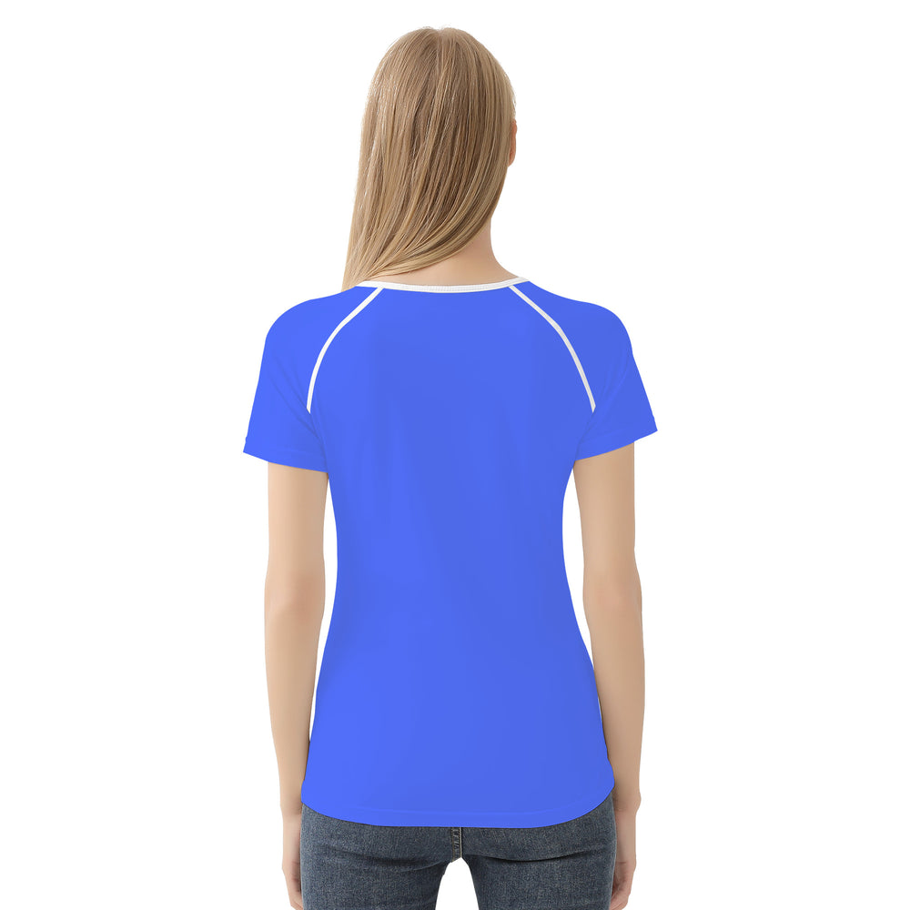 Ti Amo I love you - Exclusive Brand - Neon Blue - Hawaiian Flower - Women's T shirt - Sizes XS-2XL