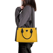 Load image into Gallery viewer, Ti Amo I love you - Exclusive Brand - Lightning Yellow - Luxury Womens PU Tote Bag - Black Straps
