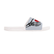 Load image into Gallery viewer, Ti Amo I love you - Exclusive Brand - Mischka - Skeleton Hands with Heart -  Slide Sandals - White Soles
