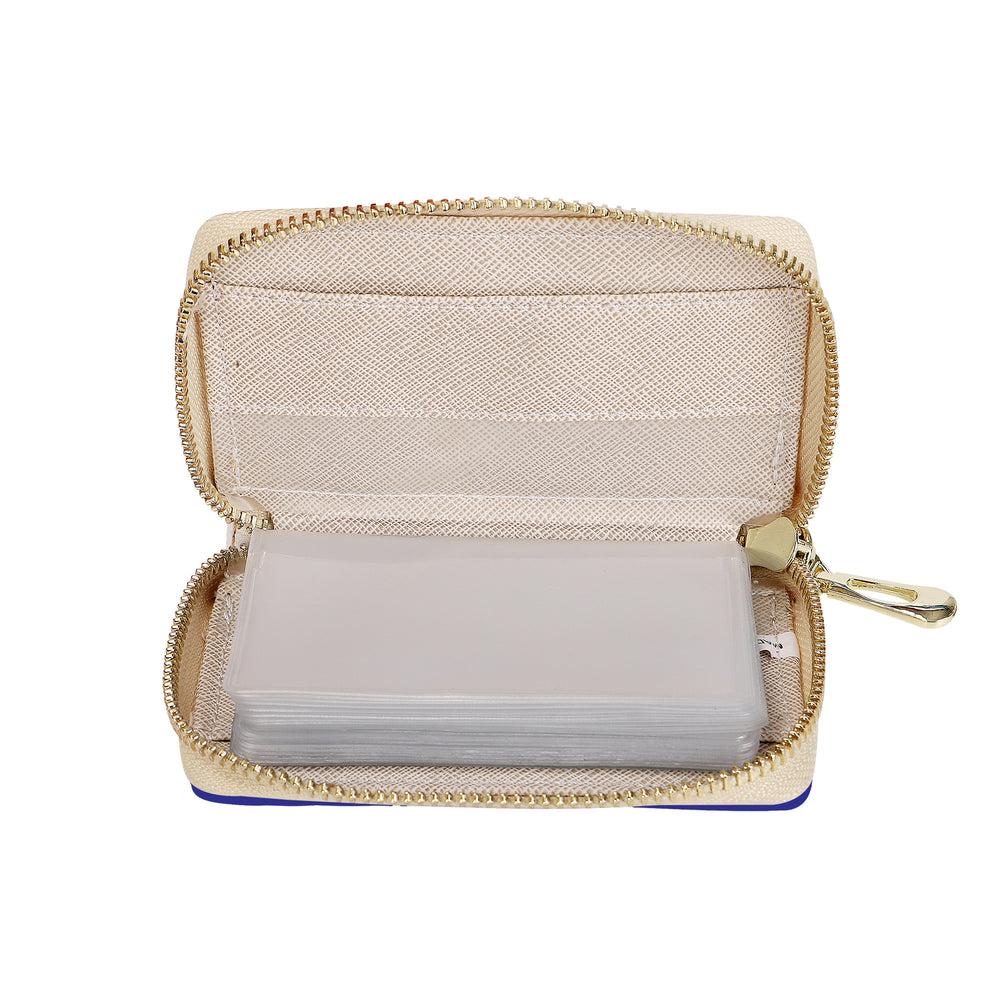 Ti Amo I love you - Exclusive Brand - Bright Bay of Many - Double White Heart - PU Leather - Zipper Card Holder