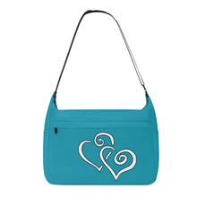 Load image into Gallery viewer, Ti Amo I love you - Exclusive Brand  - Eastern Blue - Double White Heart - Journey Computer Shoulder Bag
