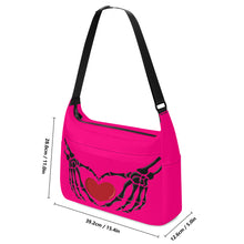 Load image into Gallery viewer, Ti Amo I love you - Exclusive Brand - Rose - Skeleton Heart Hands  -  Journey Computer Shoulder Bag
