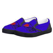 Load image into Gallery viewer, Ti Amo I love you - Exclusive Brand - Interdimensional Blue - Skeleton Hands with Heart  - Kids Slip-on shoes - Black Soles
