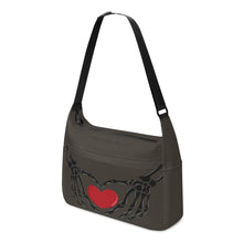 Load image into Gallery viewer, Ti Amo I love you - Exclusive Brand - Dark Taupe - Skeleton Heart Hands  -  Journey Computer Shoulder Bag
