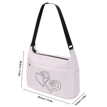 Load image into Gallery viewer, Ti Amo I love you - Exclusive Brand - Prim - Double White Heart - Journey Computer Shoulder Bag
