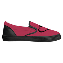 Load image into Gallery viewer, Ti Amo I love you - Exclusive Brand - Viva Magenta - Double Black Heart - Women&#39;s- Slip-on Shoes - Black Soles
