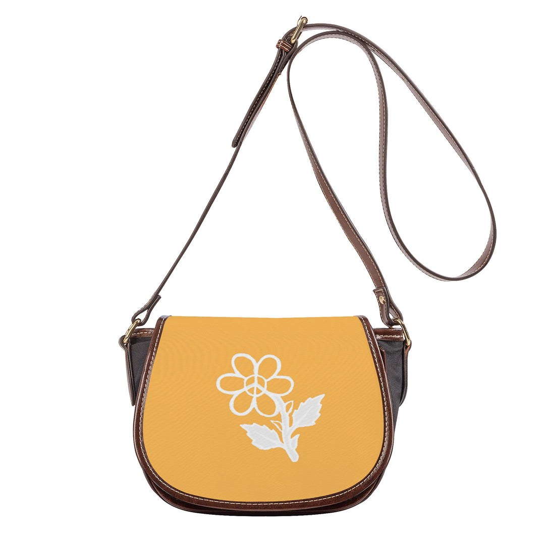 Ti Amo I love you - Exclusive Brand - Light Orange - White Daisy - Saddle Bag