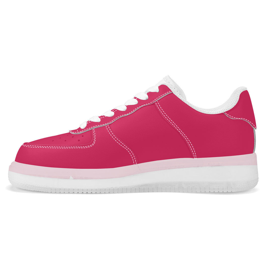 Ti Amo I love you - Exclusive Brand - Cerise Red 2 - Transparent Low Top Air Force Leather Shoes