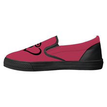 Load image into Gallery viewer, Ti Amo I love you - Exclusive Brand - Viva Magenta - Double Black Heart - Women&#39;s- Slip-on Shoes - Black Soles
