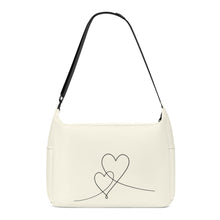 Load image into Gallery viewer, Ti Amo I love you - Exclusive Brand  - Cream - Double Script Heart - Journey Computer Shoulder Bag
