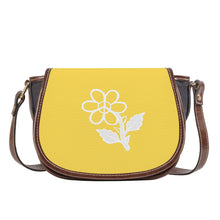 Load image into Gallery viewer, Ti Amo I love you - Exclusive Brand - Mustard Yellow - White Daisy - Saddle Bag
