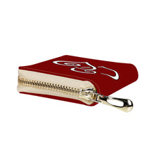 Load image into Gallery viewer, Ti Amo I love you - Exclusive Brand - Maroon - Double White Heart - PU Leather - Zipper Card Holder
