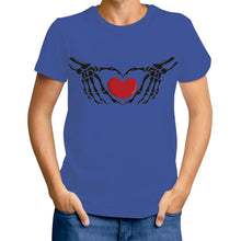 Load image into Gallery viewer, Ti Amo I love you - Exclusive Brand - Chambray Blue - Skeleton Hands with Heart - Men&#39;s T-Shirt
