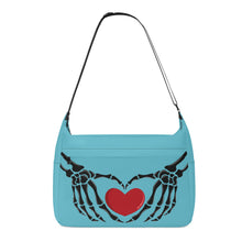 Load image into Gallery viewer, Ti Amo I love you - Exclusive Brand - Downy - Skeleton Heart Hands  -  Journey Computer Shoulder Bag
