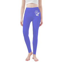 Load image into Gallery viewer, Ti Amo I love you - Exclusive Brand  - Medium Purple  -  White Daisy -  Yoga Leggings
