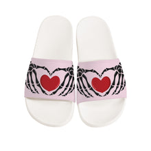 Load image into Gallery viewer, Ti Amo I love you - Exclusive Brand - We Peep - Skeleton Hands with Heart -  Slide Sandals - White Soles
