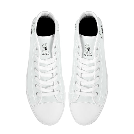 Ti Amo I love you - Exclusive Brand - Bleach - Talk to the Paw - High-Top Canvas Shoes - White