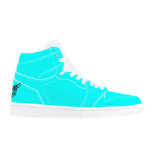 Load image into Gallery viewer, Ti Amo I love you - Exclusive Brand  - Aqua / Cyan - Skeleton Hands with Heart - High Top Synthetic Leather Sneaker
