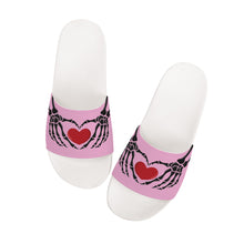 Load image into Gallery viewer, Ti Amo I love you - Exclusive Brand - Chantilly - Skeleton Hands with Heart -  Slide Sandals - White Soles
