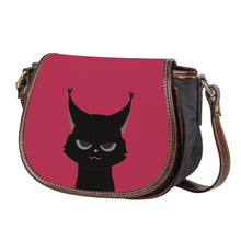 Load image into Gallery viewer, Ti Amo I love you - Exclusive Brand - Viva Magenta -  Black Cat - Saddle Bag
