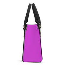Load image into Gallery viewer, Ti Amo I love you - Exclusive Brand - Deep Lavender Magenta 2 - Luxury Womens PU Tote Bag - Black Straps
