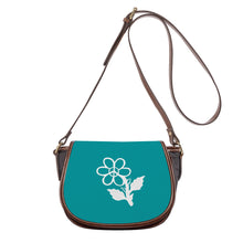 Load image into Gallery viewer, Ti Amo I love you - Exclusive Brand - Persian Green- White Daisy - Saddle Bag
