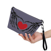 Load image into Gallery viewer, Ti Amo I love you - Exclusive Brand - Dolphin - Skeleton Hands with Heart - Sling Cosmetic Bag
