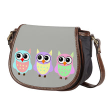 Load image into Gallery viewer, Ti Amo I love you - Exclusive Brand - Grey Cloud - 3 Owls -  Saddle Bag
