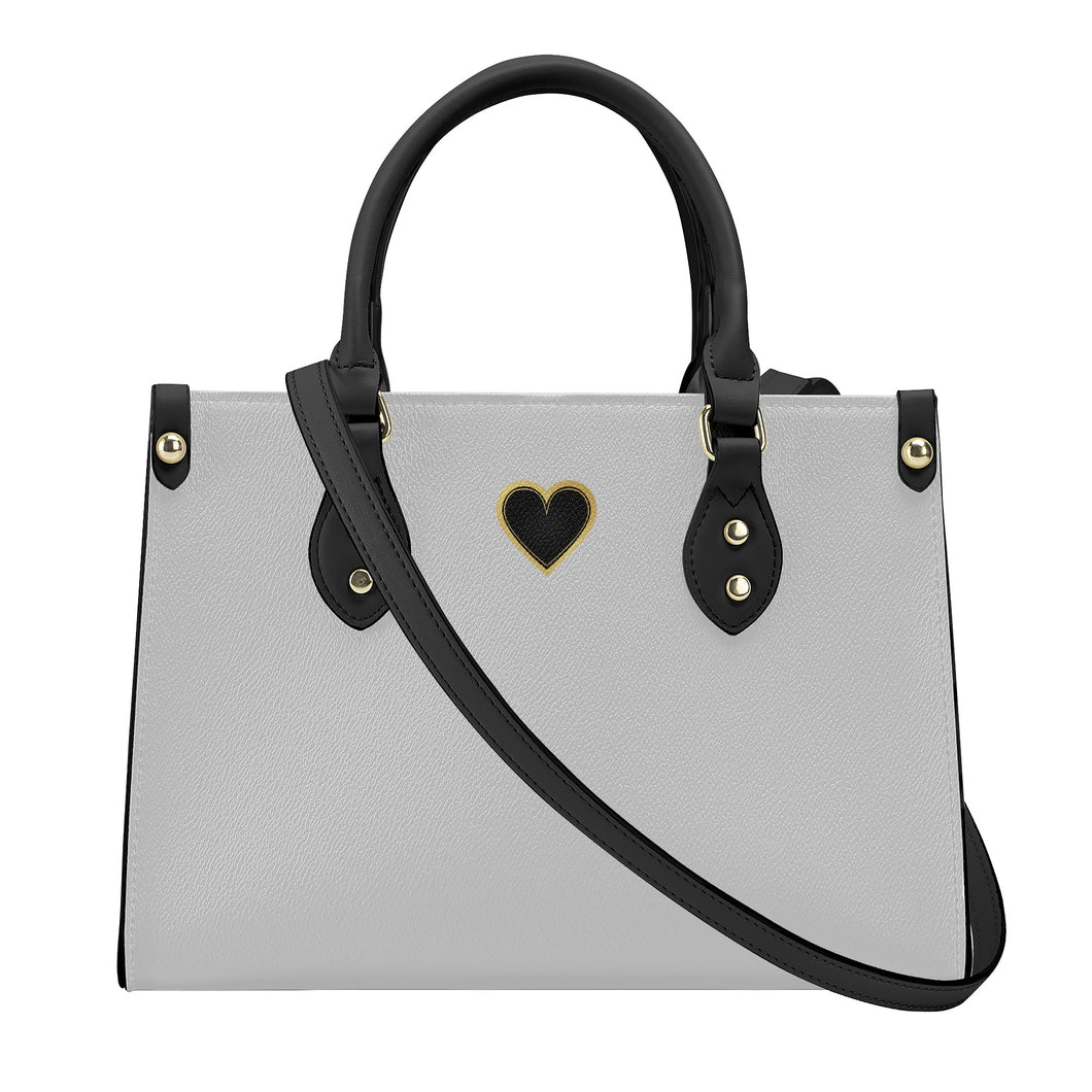 Ti Amo I love you - Exclusive Brand - Alto Gray - Luxury Womens PU Tote Bag - Black Straps