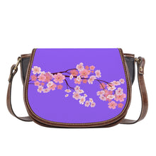 Load image into Gallery viewer, Ti Amo I love you - Exclusive Brand - Heliotrope 3 - Pink Floral Branch - Saddle Bag
