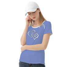 Load image into Gallery viewer, TI Amo I love you - Exclusive Brand - Mood Mode - Double White Heart - Women&#39;s T shirt
