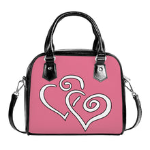 Load image into Gallery viewer, Ti Amo I love you  - Exclusive Brand - Deep Blush - Double White Heart - Shoulder Handbag
