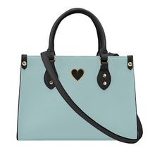 Load image into Gallery viewer, Ti Amo I love you - Exclusive Brand - Pale Aqua - Luxury Womens PU Tote Bag - Black Straps
