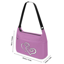 Load image into Gallery viewer, Ti Amo I love you - Exclusive Brand - Viola - Double White Heart - Journey Computer Shoulder Bag
