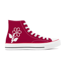 Load image into Gallery viewer, Ti Amo I love you - Exclusive Brand - Lifeline  - White Daisy - High Top Canvas Shoes - White  Soles
